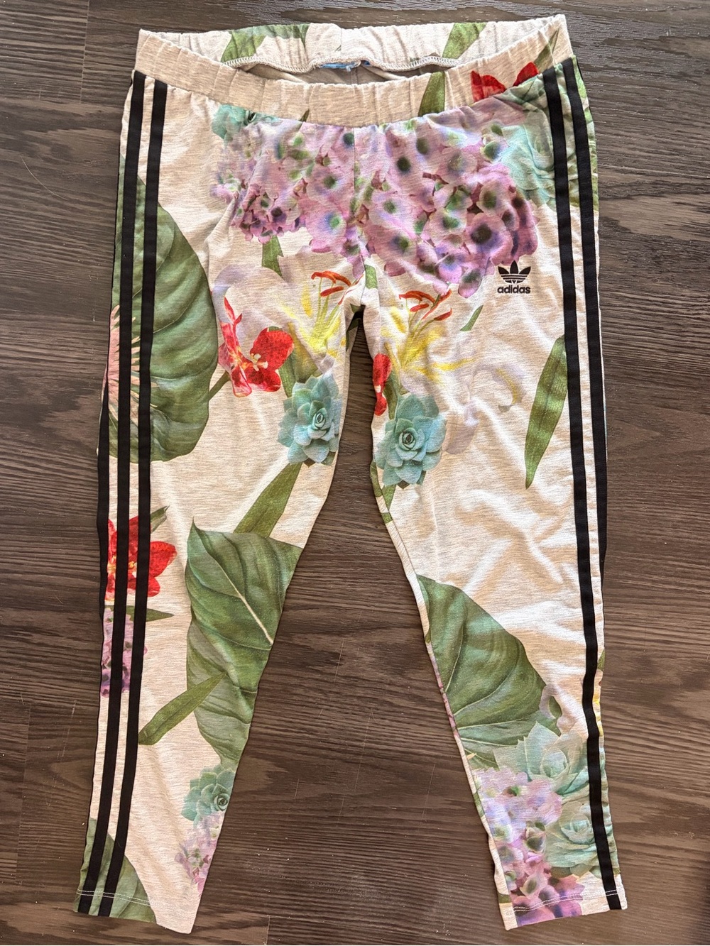adidas originals Floral Stripe crop leggings